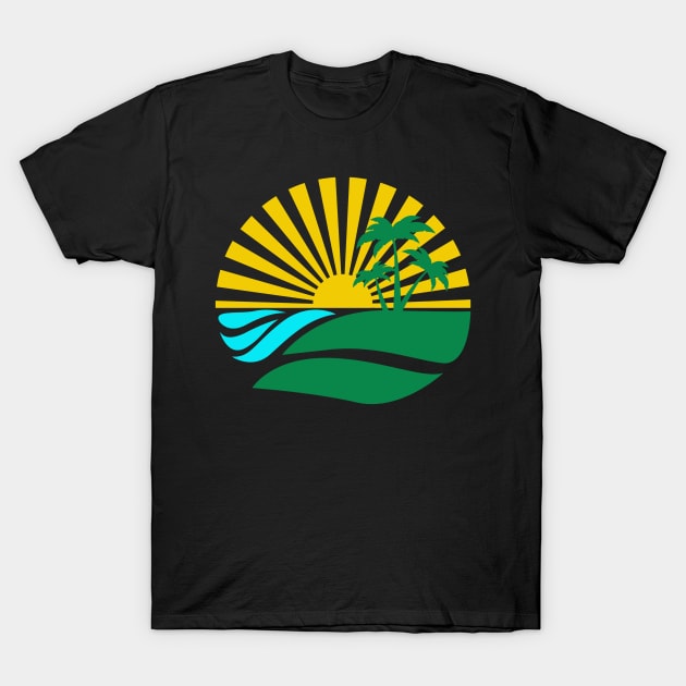 Sunset Over The Beach T-Shirt by Pris25